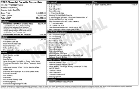 Used 2002 Chevrolet Corvette Convertible w/ Preferred Equipment Group2 image 4