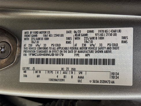 Certified 2022 Ford Escape SEL image 29