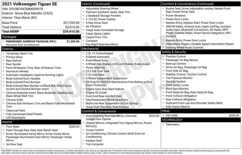 Used 2021 Volkswagen Tiguan SE w/ Panoramic Sunroof Package image 26