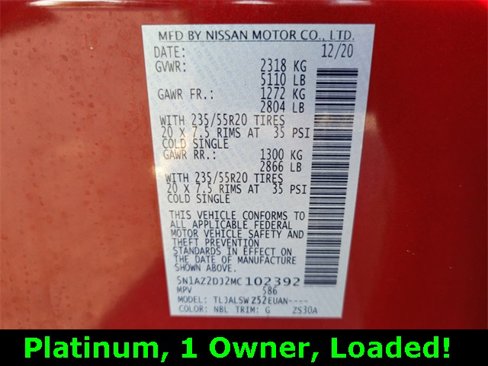 Used 2021 Nissan Murano Platinum w/ Cargo Package image 19