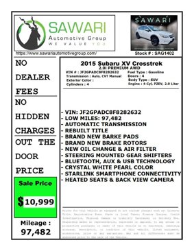 Used 2015 Subaru Crosstrek 2.0i Premium w/ Moonroof Package image 29