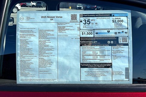 New 2025 Nissan Versa SR w/ Trunk Package image 24