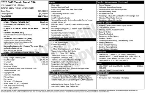 Used 2020 GMC Terrain Denali w/ Denali Premium Package image 45