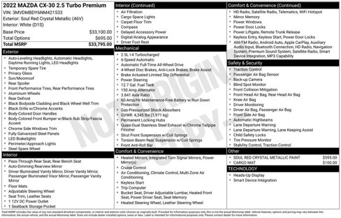 Certified 2022 MAZDA CX-30 2.5 Turbo w/ Premium Package image 40