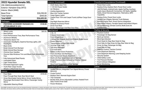 Used 2022 Hyundai Sonata SEL w/ Preferred Accessory Package image 30