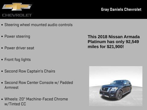 Used 2018 Nissan Armada Platinum w/ Captain Seat Package image 21