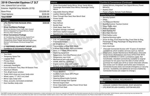 Certified 2018 Chevrolet Equinox LT w/ LPO, Protection Package image 5