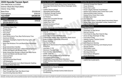 Used 2020 Hyundai Tucson Sport w/ Cargo Package image 4