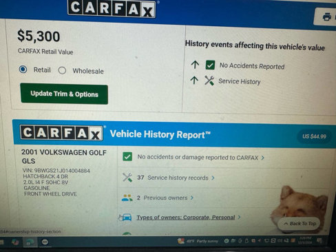 Used 2001 Volkswagen Golf GLS image 11
