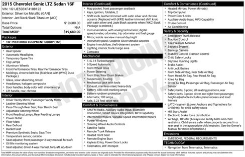 Used 2015 Chevrolet Sonic LTZ image 10