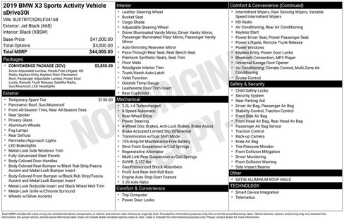 Used 2019 BMW X3 sDrive30i w/ Convenience Package image 7