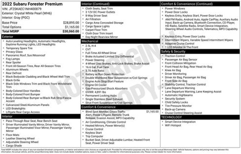 Certified 2022 Subaru Forester Premium image 28