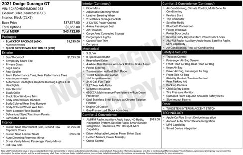 Used 2021 Dodge Durango GT w/ Blacktop Package image 11