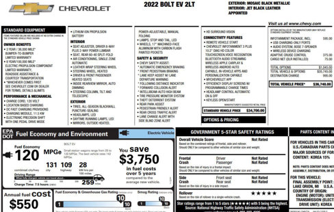 Used 2022 Chevrolet Bolt LT w/ Infotainment Package image 20