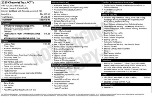 New 2025 Chevrolet Trax ACTIV w/ Driver Confidence Package image 26