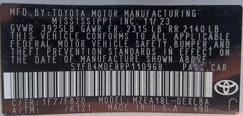 Used 2024 Toyota Corolla LE image 25