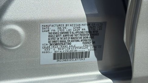 New 2025 Nissan Versa S w/ Trunk Package image 30