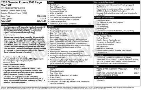 Used 2020 Chevrolet Express 2500 image 31