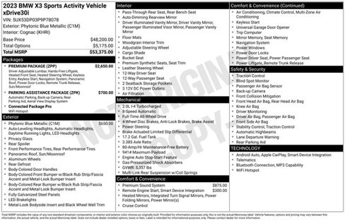 Certified 2023 BMW X3 xDrive30i w/ Premium Package image 38