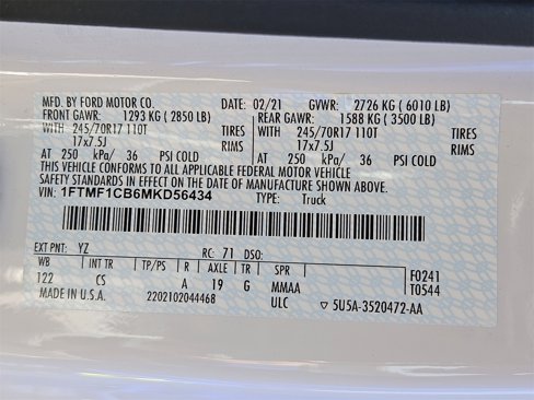 Certified 2021 Ford F150 XL w/ Equipment Group 101A High image 23