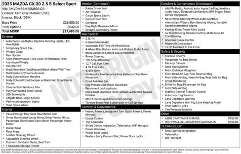 Used 2025 MAZDA CX-30 AWD 2.5 S w/ Select Sport Pkg image 26