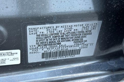 New 2025 Nissan Versa SV w/ Trunk Package image 23