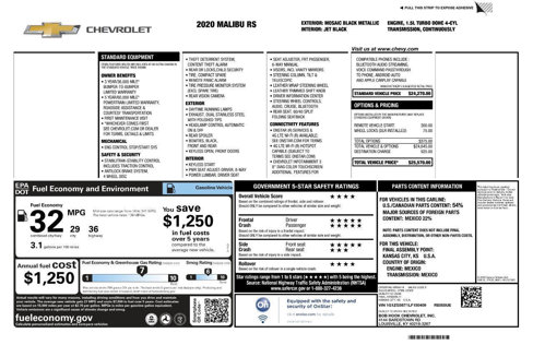 Used 2020 Chevrolet Malibu RS image 2