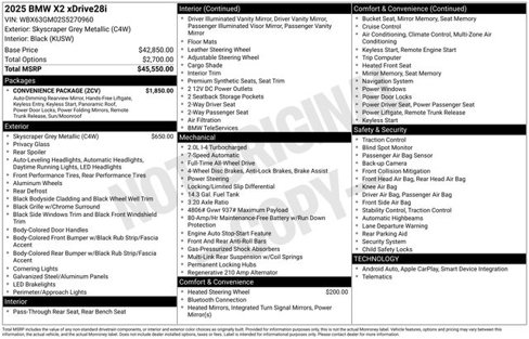 Certified 2025 BMW X2 xDrive28i w/ Convenience Package image 35
