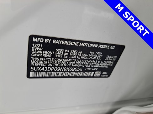 Used 2022 BMW X3 sDrive30i w/ M Sport Package 2 image 20