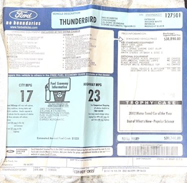 Used 2002 Ford Thunderbird image 94