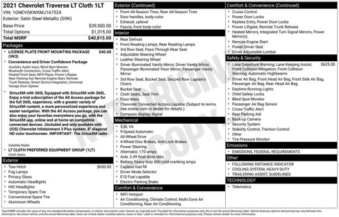 Used 2021 Chevrolet Traverse LT image 4