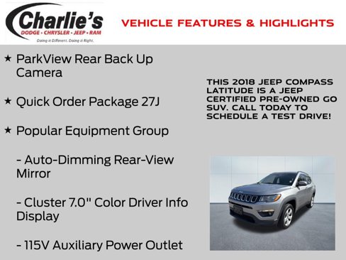 Certified 2018 Jeep Compass Latitude w/ Popular Equipment Group image 7
