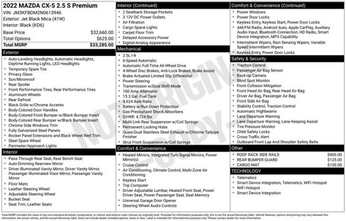 Certified 2022 MAZDA CX-5 AWD 2.5 S w/ Premium Package image 40