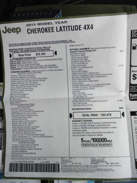 Used 2015 Jeep Cherokee Latitude w/ Comfort/Convenience Group image 34