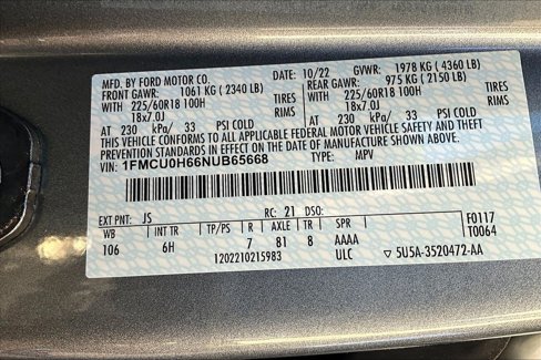 Used 2022 Ford Escape SEL w/ Technology Package image 35