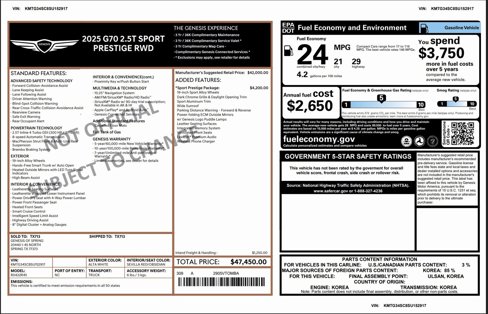 Certified 2025 Genesis G70 2.5T w/ Sport Prestige Package image 3