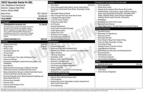 Used 2022 Hyundai Santa Fe SEL w/ Convenience Package image 10
