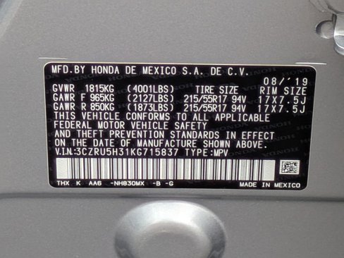 Certified 2019 Honda HR-V LX image 25