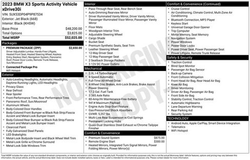 Certified 2023 BMW X3 xDrive30i w/ Premium Package image 42