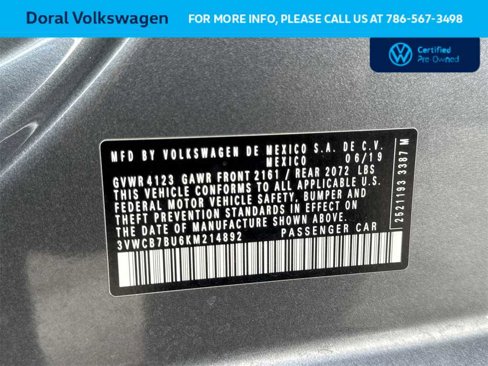 Certified 2019 Volkswagen Jetta S w/ Driver Assistance Package image 29