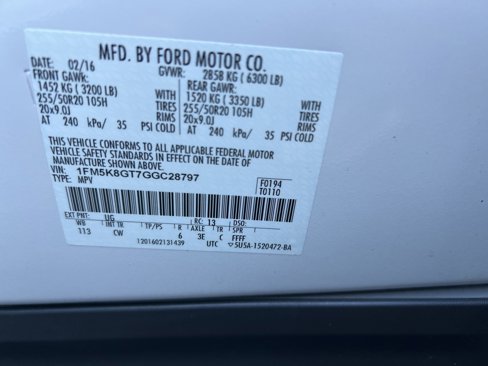 Used 2016 Ford Explorer Sport w/ Equipment Group 401A image 42