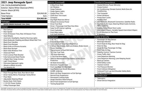 Used 2021 Jeep Renegade Sport image 27