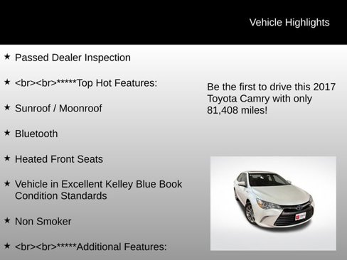 Used 2017 Toyota Camry XLE image 7
