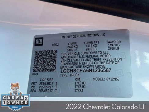 Used 2022 Chevrolet Colorado LT w/ Fleet Safety Package image 33