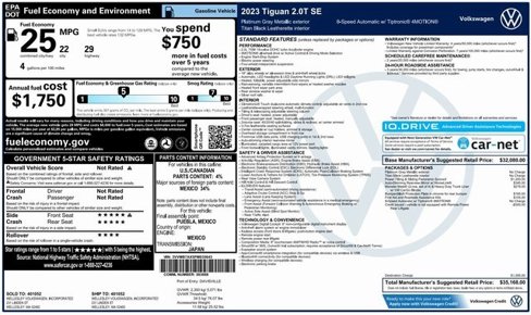 Used 2023 Volkswagen Tiguan SE w/ Panoramic Sunroof Package image 4