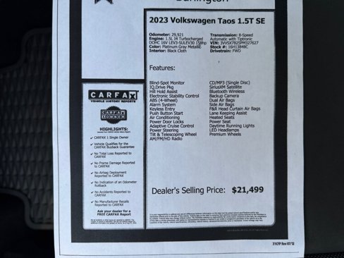 Used 2023 Volkswagen Taos SE image 37
