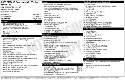 Used 2023 BMW X3 xDrive30i w/ Convenience Package image 38
