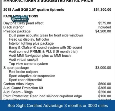 Used 2018 Audi SQ5 Prestige w/ Prestige Package image 1