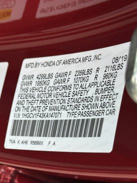 Used 2019 Honda Accord EX image 38