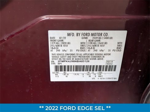 Used 2022 Ford Edge SEL w/ Convenience Package image 34
